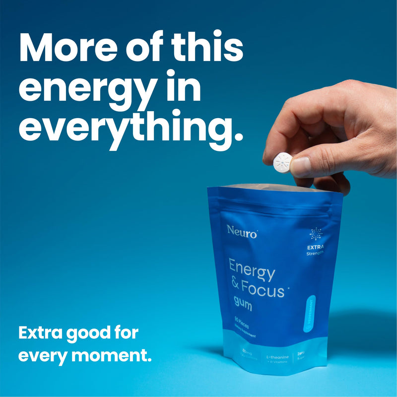 [Australia] - NeuroGum Extra Strength Energy & Focus Gum (90 Count Bag, Peppermint) | 100mg Natural Caffeine + L-Theanine + Vitamin B12 & B6 + Xylitol | Sugar Free Nootropic Cognitive Brain Performance Supplement 90 Count (Pack of 1) 