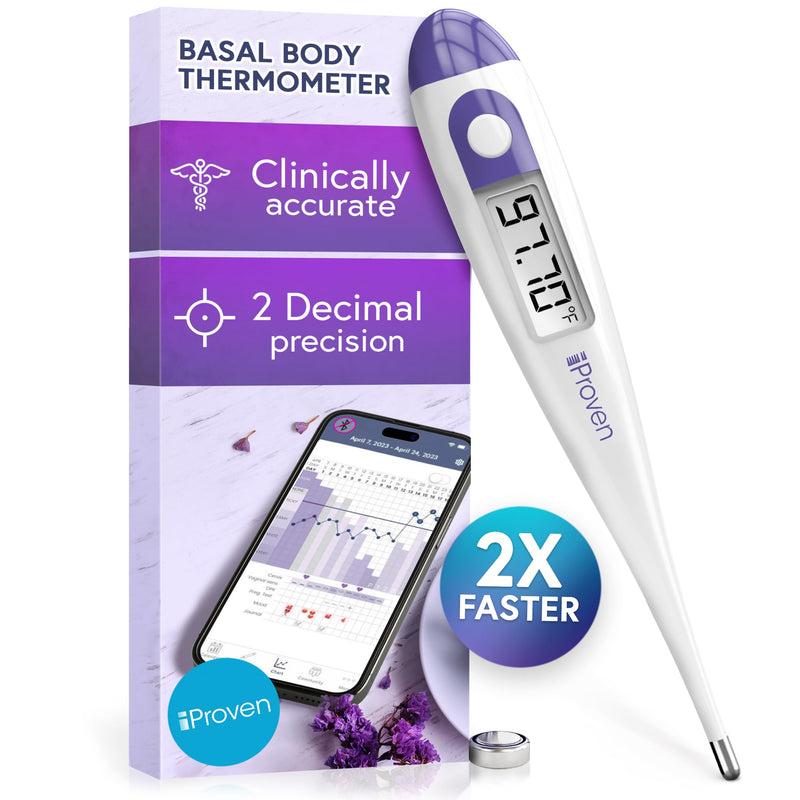 [Australia] - Digital Basal Body Thermometer, 1/100th Degree High Precision, Quick 60-Sec Reading, Memory Recall, Accurate BBT Thermometer for Natural Ovulation Tracking by iProven A: Easy Recall 
