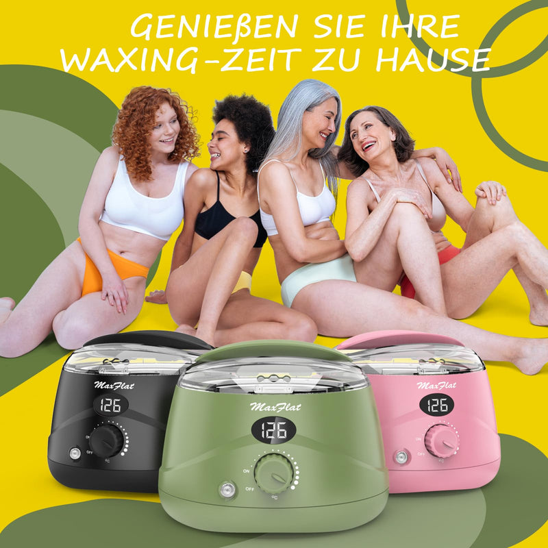 [Australia] - Waxing set, wax hair removal wax machine wax warmer with wax accessories Brazilian wax for the whole body (green) green 