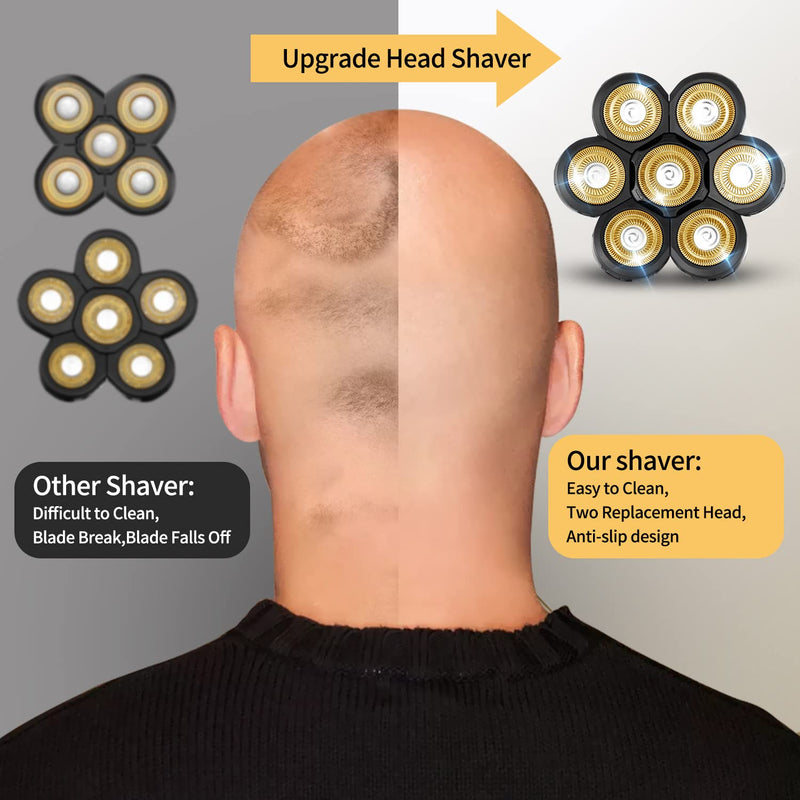 [Australia] - Head Shaver for Bald Men - Upgrade 7D Electric Razors, Multifunctional Hair Shaving Grooming Kit, Waterproof Wet & Dry 