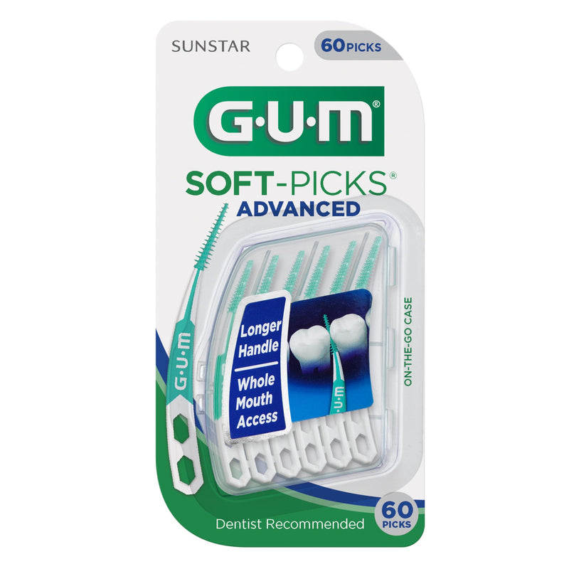 [Australia] - GUM Soft-Picks Advanced, Easy to Use Dental Picks for Teeth Cleaning and Gum Health, Disposable Interdental Brushes with Convenient Carry Case, Dentist Recommended Dental Picks, 60ct (3pk) Original 60 Count (Pack of 3) 
