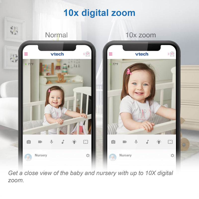 [Australia] - VTech RM9751 Yellow Daisy Smart Wi-Fi Baby Camera, iOS & Android Enabled, 1080p Full HD, Privacy Mode Cover, Night Light, Soothing Sounds & Lullabies, Two-way Intercom,Temperature Sensor, Night Vision 