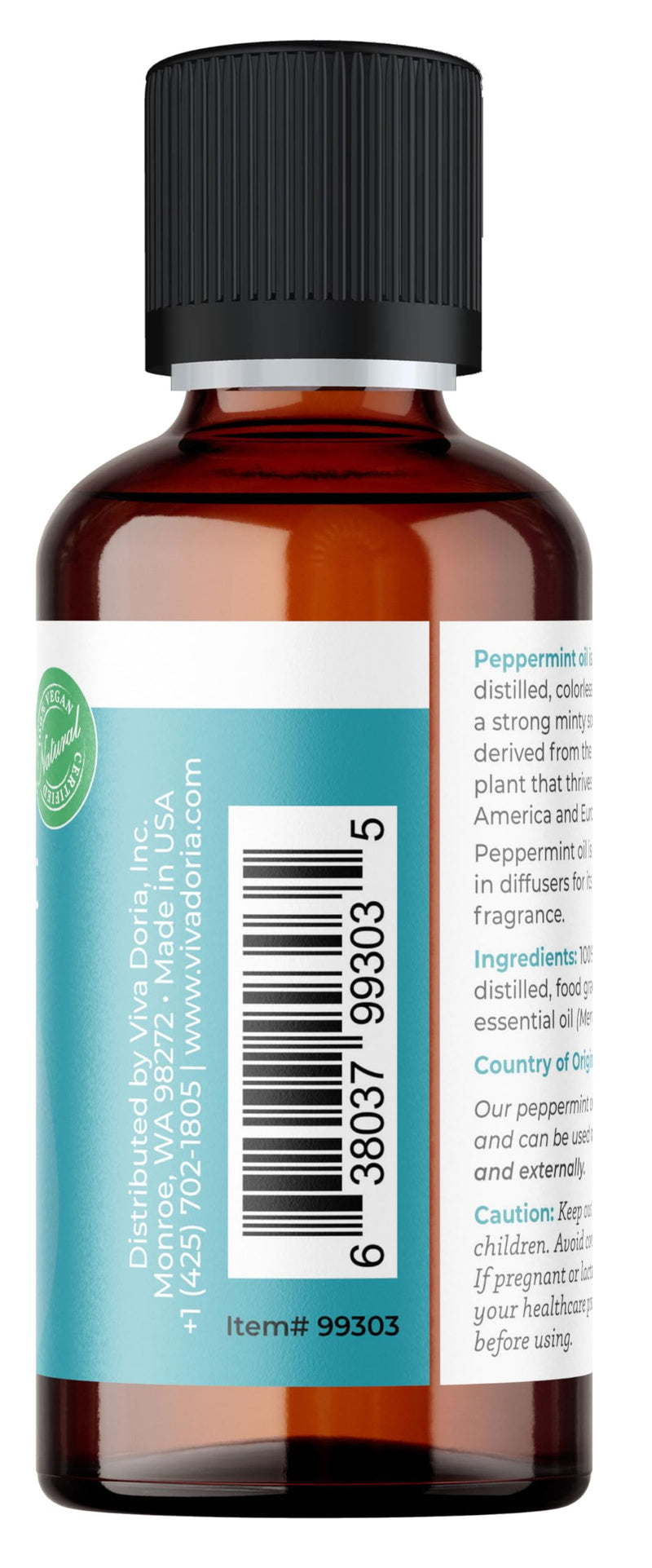 [Australia] - Viva Doria 100% Pure Northwest Peppermint Essential Oil, Undiluted, Food Grade, Steam Distilled, Made in USA, 30 mL (1 Fluid Ounce) 1 Fl Oz (Pack of 1) 
