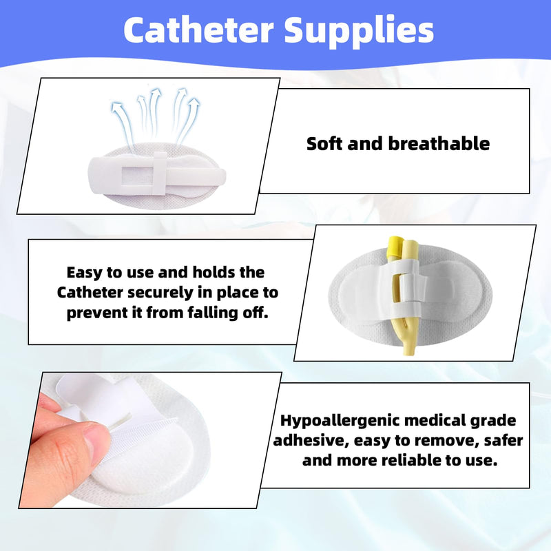 [Australia] - 20Pcs Foley Catheter Stabilization Device, Catheter Tube Holder, Adhesive Catheter Urinary Leg Bag Legband Holder Catheter Supplies for Single/Double Tube, G Tube and Feeding Tube in Place 20pcs White 