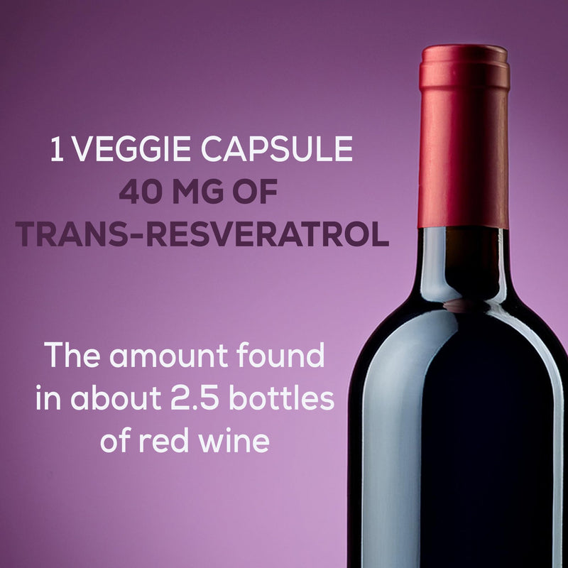 Resveratrol Supplement Sourced from Japanese Knotweed,120 Capsules, 400 mg Equivalent, 120 Day Supply, Gluten Free