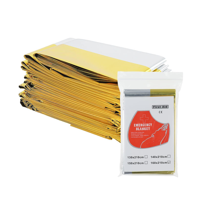 [Australia] - Bafeil Rescue Blankets Pack of 10 - Rescue Blanket Gold Silver for Emergencies, 210 x 160 cm - Weatherproof Emergency Blanket for First Aid and Outdoors - Compact Rescue Blankets for Cars, Hiking & Camping 