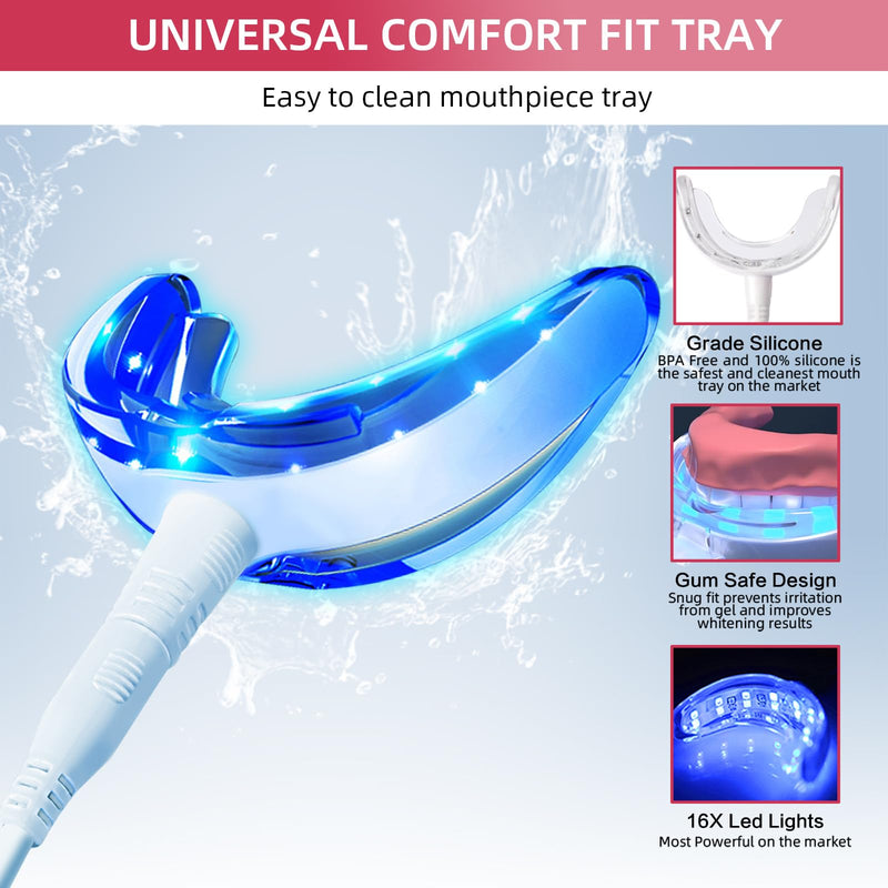 [Australia] - Professional Teeth Whitening Kit with 5 Teeth Whitening Gel, LED Accelerator Light & Rechargeable Design - Enamel Safe Gel, Custom Trays, Fast Results for Sensitive Teeth - Whitening Gel Kit 