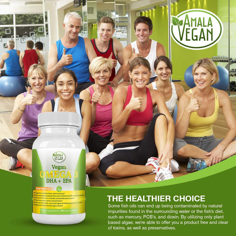 POTENT VEGAN OMEGA 3 Supplement: Better Than Fish Oil! Plant Based Water Extracted Algae Oil- DHA EPA DPA Fatty Acids- Non GMO- Improve Immune System, Joint, Heart, Skin & Brain Health- 2 Month Supply