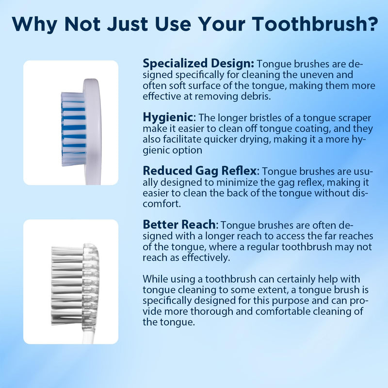 [Australia] - Tongue Brush (6 Pack), Tongue Cleaner for Adults & Kids, Oral Hygiene Essentials 