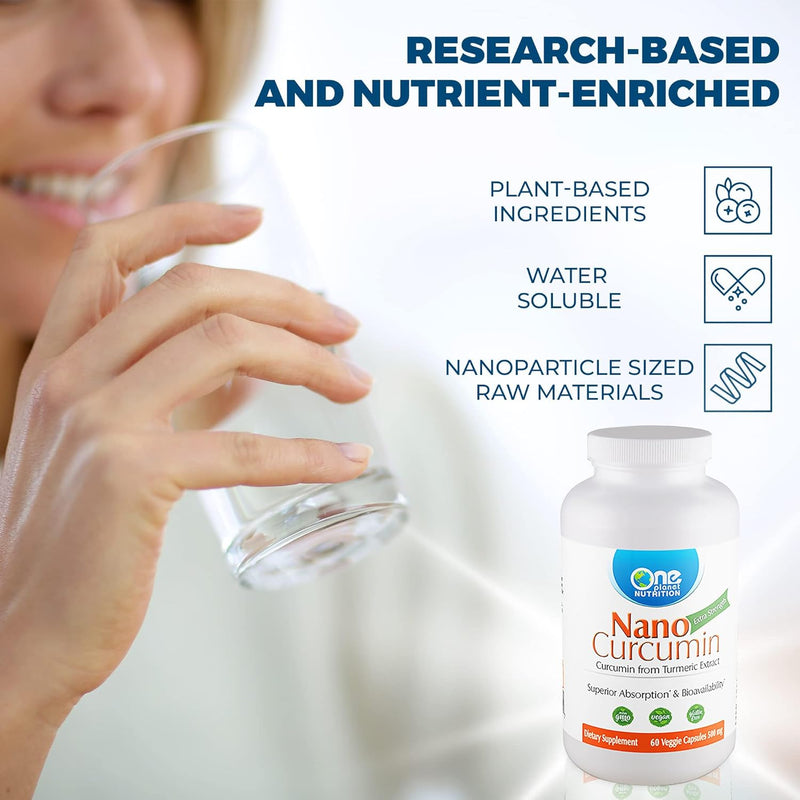 [Australia] - Nano Curcumin 500 mg, Turmeric Curcumin Water Soluble Supplements, Nanoparticle-encapsulated Curcumin, Better Absorption,Non-GMO, Turmeric Capsules - 60 Veggie Capsules Curcumin 500mg 60c 
