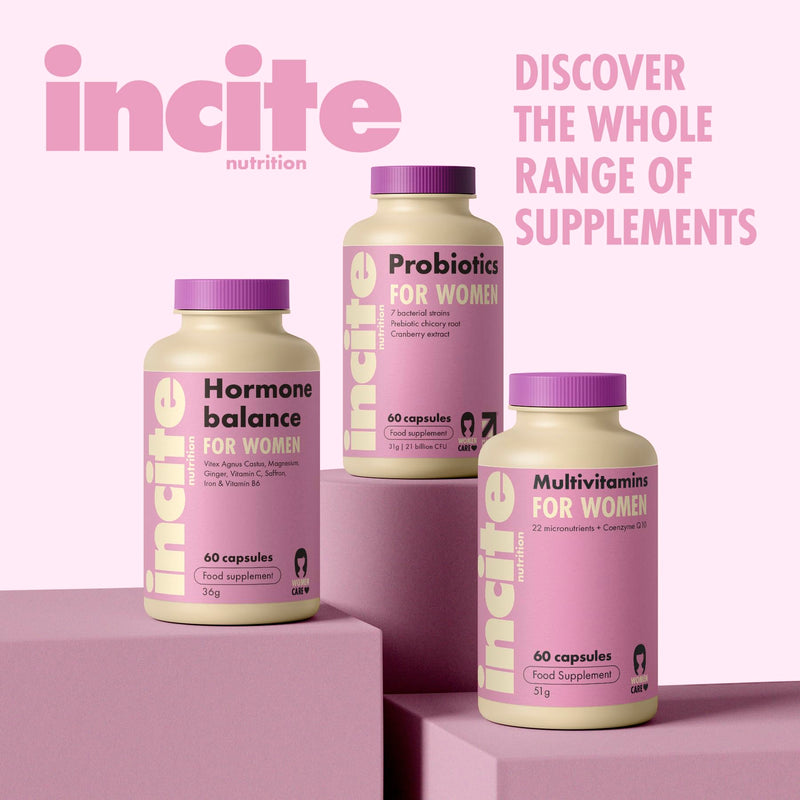 Incite Nutrition Women’s Multivitamins. 60 Capsules. Daily Formula with 22 Essential Vitamins & Minerals + CoenzymeQ10. Immune Support, Energy, Bone Health, Hormone Harmony. Suitable for Vegetarians 60 count (Pack of 1)