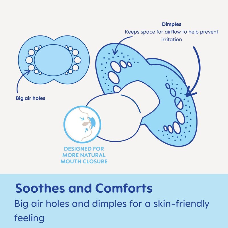 [Australia] - MAM Original Matte Pacifier, 1 sterilzing case, Baby Pacifier, Best Pacifiers for Breastfed Babies, 6-16 Months, Boy Teal/Pale Mint / Sky / Shell 4 Count 