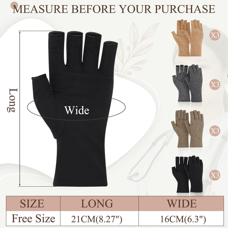 12 Pairs Arthritis Compression Gloves Relieve Carpal Tunnel Pain Arthritis Pain Relief Gloves for Women Men Rheumatoid Tendonitis Osteoarthritis Swelling