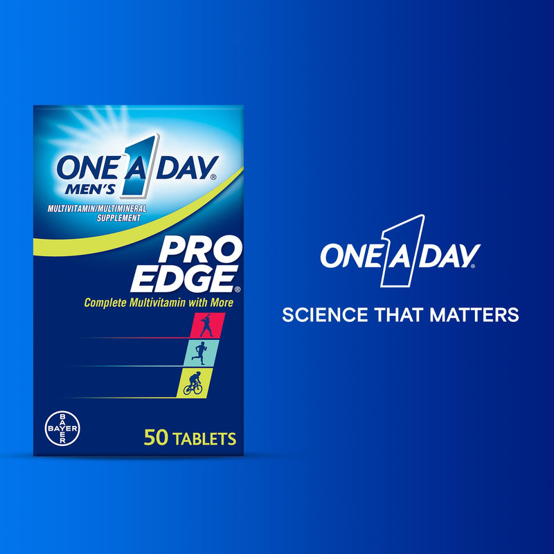 One A Day Men’s Pro Edge Multivitamin, Supplement with Vitamin A,C,D, E and Zinc for Immune Health Support and Magnesium for Healthy Muscle Function, 50 Count 50 Count (Pack of 1) Supplement Tablet