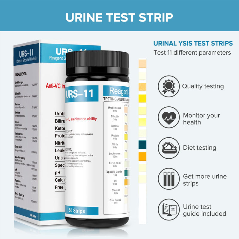 [Australia] - Urine Test Strips 11 Parameters 100 Count 