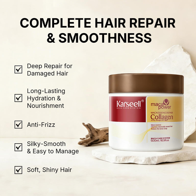 Karseell Collagen Hair Mask for Dry, Frizzy, Damaged Hair 16.90 oz | Deep Conditioning Hair Treatment Repairs, Moisturizes, Nourishing, Detangles Hair Leaving it Soft, Silky