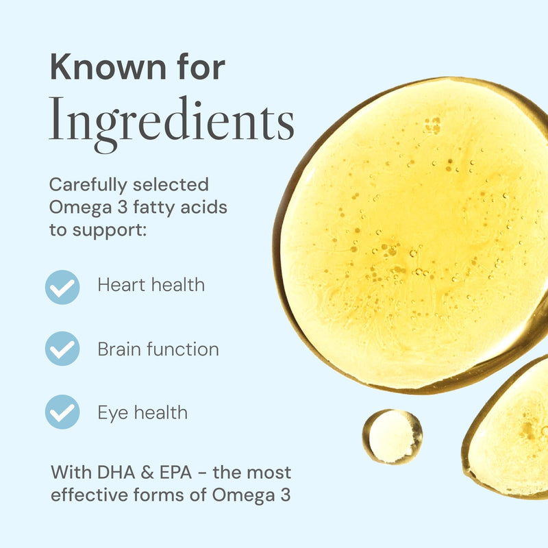 Known Essential Omega 3 Gummies – Lemon & Orange Flavour – Tasty Gummy Alternative to Soft-Gels – 120mg Omega 3 with DHA & EPA – Supports Heart Health & Wellbeing – 1 Month Supply – for Men & Women