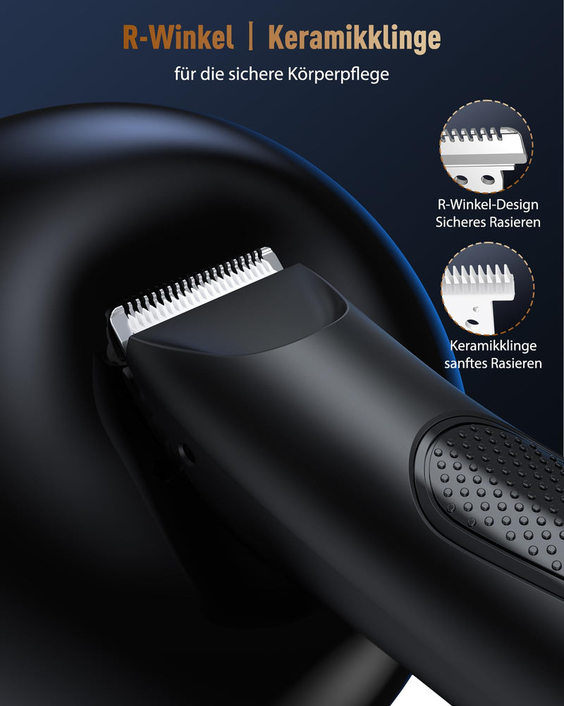 [Australia] - Men's intimate razor, 2 in 1 men's electric razor with standing charging station, IPX7 waterproof, adjustable men's beard trimmer, men's intimate razor for beard, intimate area, testicles 8119 