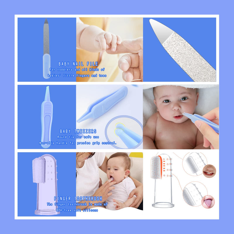 [Australia] - Baby Care Kits,Baby Grooming Kit,10 in 1 Newborn Essentials Must Haves,Baby Nail Clippers Baby Brush Baby Comb Earpick Nose Cleaning Tool Baby Nail File Nursing Baby Kit ÔºàBlueÔºâ Blue 