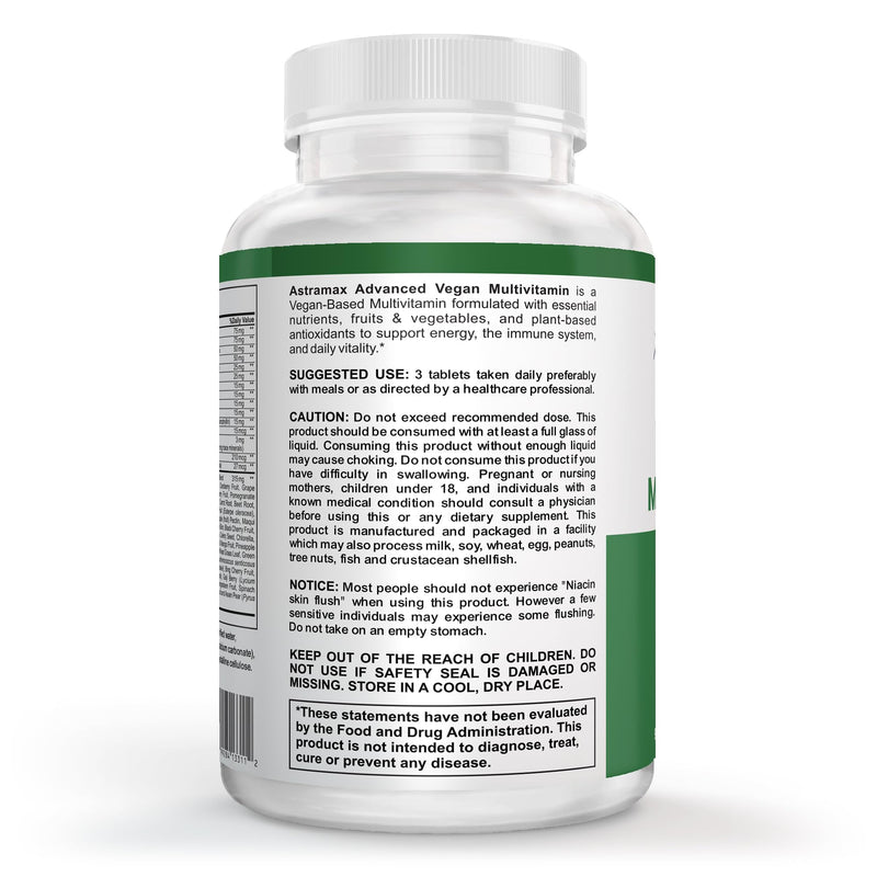 Advanced Vegan Multivitamin | Whole Food-Based Vitamin & Mineral Complex with 26 Nutrients, B12, D3, Probiotics & 42 Superfoods | Daily Vitality Formula | Non-GMO, Gluten-Free | 90 Count
