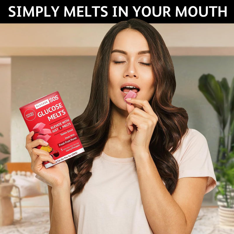 [Australia] - Glucose SOS Melts Made with Dextrose Powder Natural Fruit Puree Sugar, Like Glucose Tabs, Fast Acting Tablets That Melt with 10 Individual 15g Servings of Cherry/Pineapple 10 Pack 