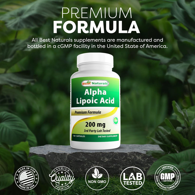 Best Naturals Alpha Lipoic Acid 200 Mg 120 Capsules (120 Count (Pack of 2))