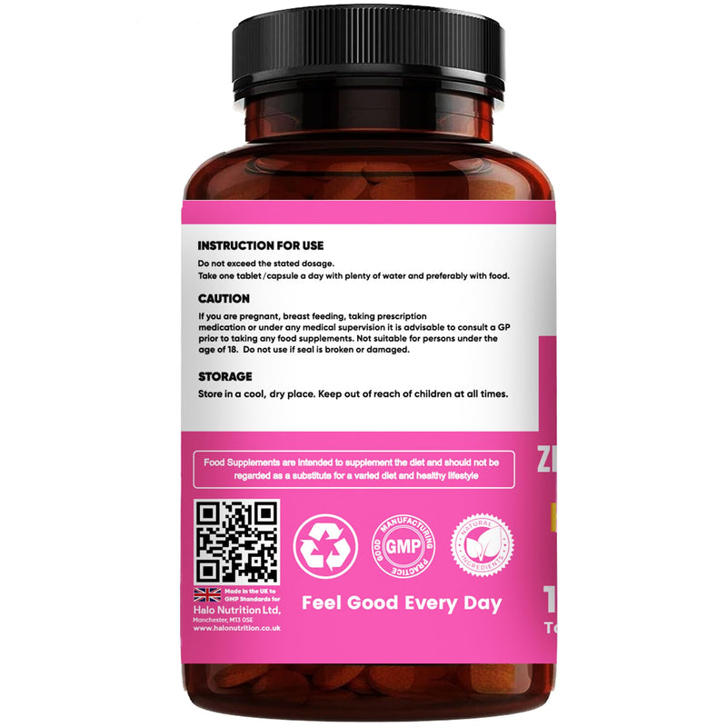 Hair Skin and Nails Vitamins with Biotin, | Biotin Hair Growth | Zinc and Selenium | 180 Vegetarian Tablets | Beauty Supplement for Women and Men | Halal Vitamins |- UK Made By Halo Nutrtion