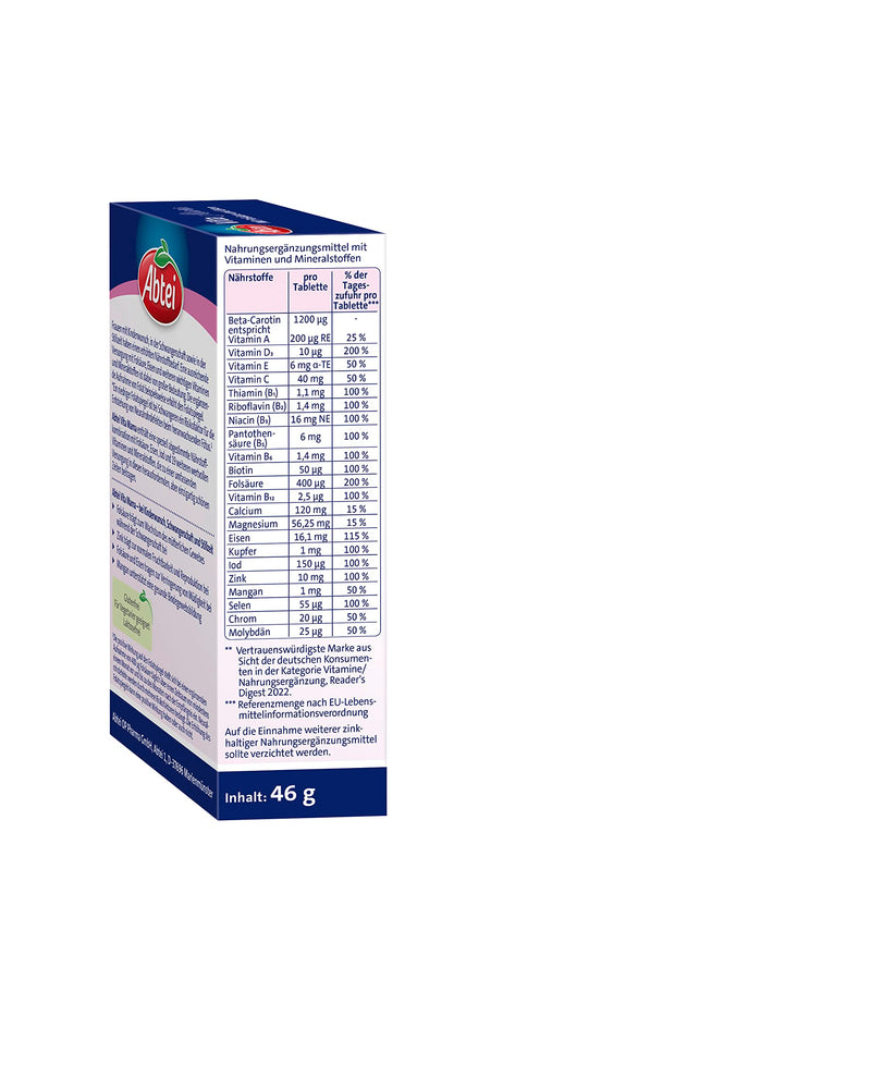 [Australia] - Abtei Vita Mama - dietary supplement for those wishing to have children, pregnancy and breastfeeding - with all important vitamins and minerals - vegetarian - 1 x 60 tablets 