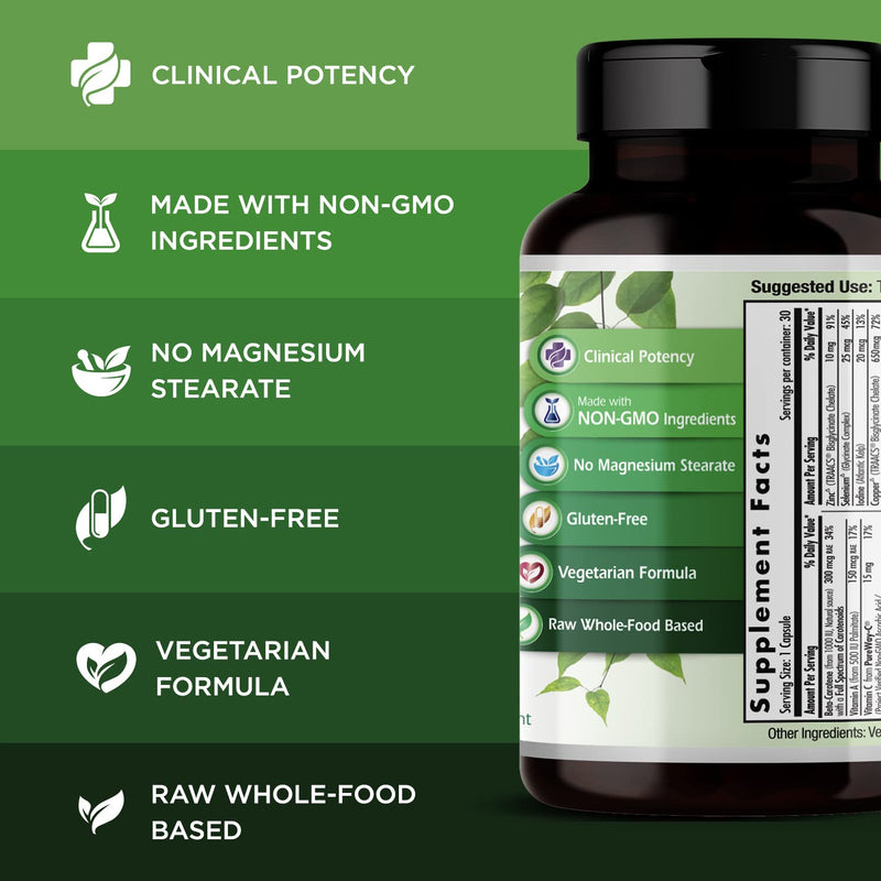 [Australia] - EMERALD LABS Prenatal 1-Daily Multi - Prenatal Multivitamin with Methylated Folate, Iron, Whole-Food Blend & More - Soy-Free, Gluten-Free - 30 Vegetable Capsules 30 Count (Pack of 1) 