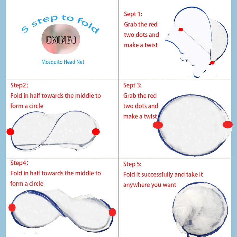 [Australia] - CMINGJ Portable Mosquito Head Net Foldable Pop-Up Travel Essentials Mosquito Net for Bed Free Installation-Large Size Suitable for Bedroom, Camping, nap (Large) Large 