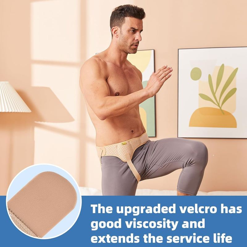 [Australia] - ORTONYX Inguinal Groin Hernia Truss Support Belt - Right Beige 