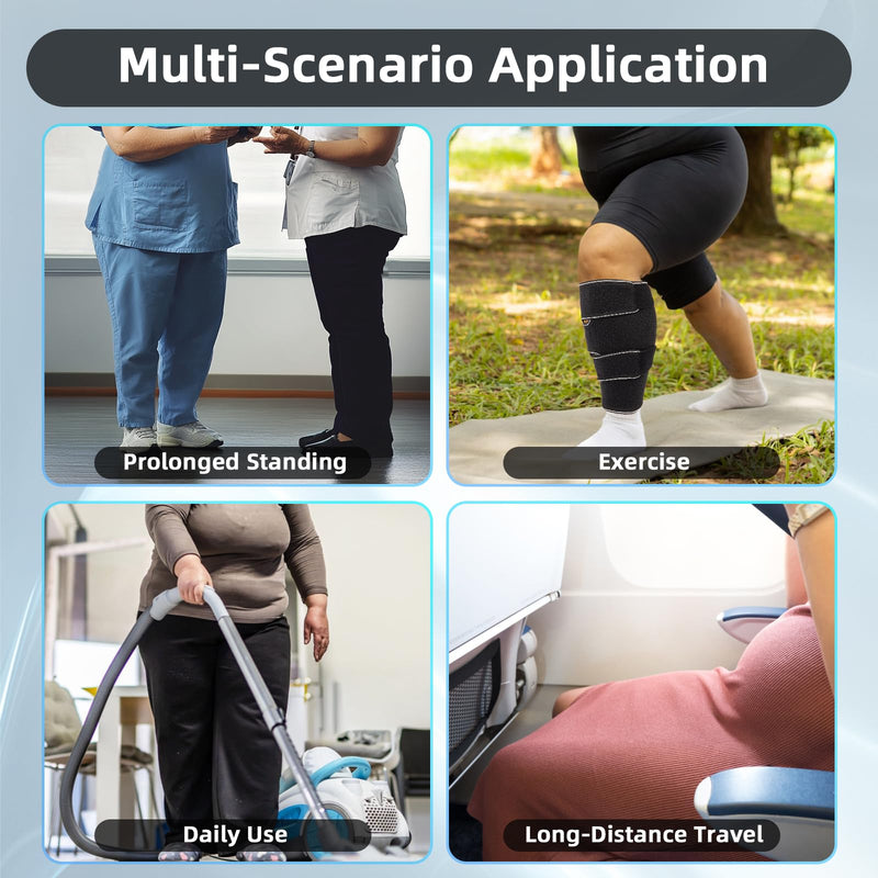 Plus Size Calf Compression Wrap For Severely Swollen Calves With Lymphedema, Big Calf Brace Increases Circulation & Reduces Muscle Swelling for Women and Men (Tall, XL) Tall