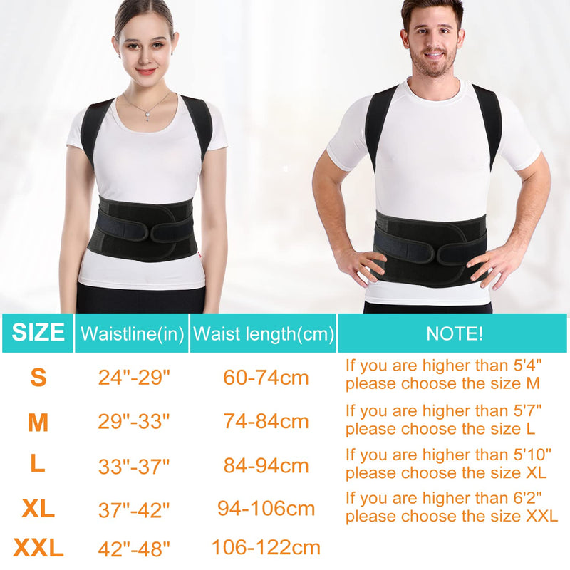 Posture Corrector for Men and Women,Adjustable Back Brace for Upper and Lower Back Pain Relief - Improve and Neck,Shoulder,Back Relieve XL(37"-42") XL(37"-42")