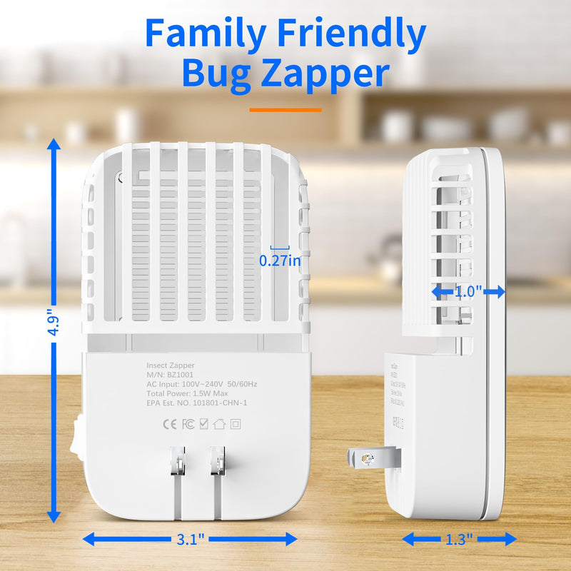 [Australia] - Bug Zapper Indoor Plug in - 3000V Fly Zapper Flying Insect Trap for Flies, Fruit Flies, Gnats, Moths for Indoors with Lights 3000V Bug Zapper 