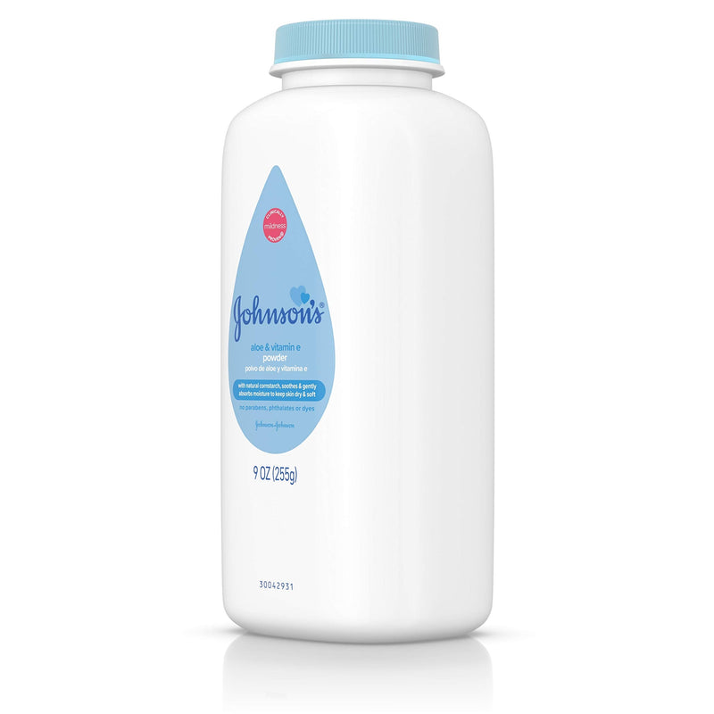 [Australia] - Johnson's Naturally Derived Cornstarch Baby Powder, Aloe & Vitamin E for Delicate Skin, Hypoallergenic, Free of Talc, Parabens, Phthalates & Dyes, Silky for Gentle Baby Skin Care, 9 oz White 1.5 Ounce (Pack of 1) 