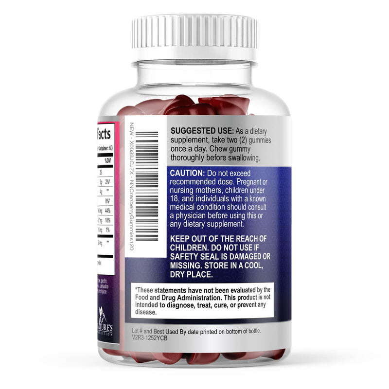Cranberry Gummies - Urinary Tract Health Support Gummy - Cranberry Extract Supplement Helps Cleanse, Cran Berry Gummy Supplement With Vitamin C, Chewable Cran for Women and Men - 120 Gummies 120 Count (Pack of 1)
