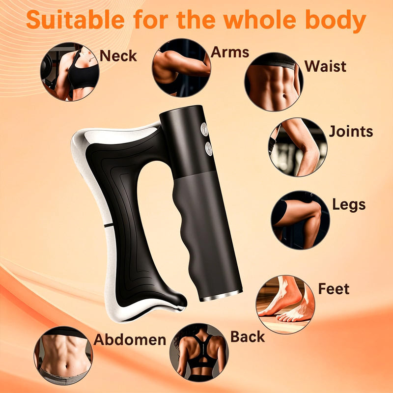 Sculptwave Full Body Contouring Device,Electric Fascia Knife Massager Heating and Vibration, Muscle Scraper Tool, Body Gua Sha Massage Tool,Fascia Tool Massage Tools for Deep Tissue(Black)