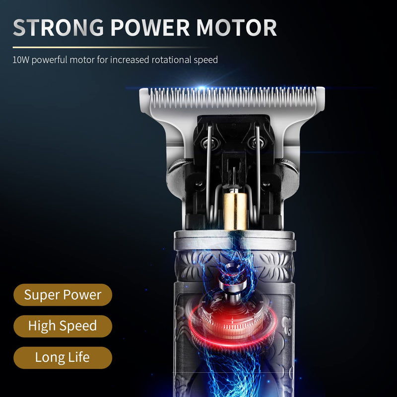 [Australia] - Hair Clippers for Men with Replacement Blade, Professional Hair Trimmer for Barber, T-Blade Edgers Clippers, Close-Cutting Trimmers, Cordless Clippers for Hair Cutting Grey 