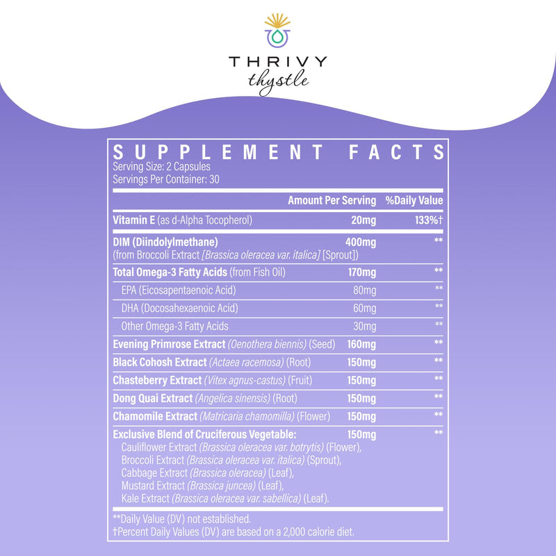 [Australia] - Liposomal DIM Supplement - 1500 mg Women DIM Supplement - Estrogen Supplements Contain Vitamin E, Evening Primrose, Black Cohosh, Omega-3 Fatty Acids 60 Count (Pack of 1) 