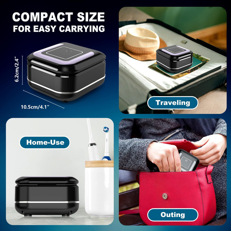 [Australia] - Ultrasonic Cleaner for Dentures, 42k Hz 180ml Ultrasonic Cleaner Dental Pod with 2 Modes, Portable Ultrasonic Cleaner for Jewelry, Dental Splint, Retainers and Watches 180ml 