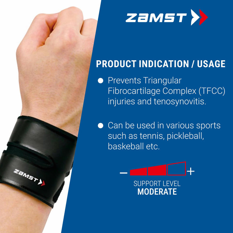 [Australia] - Zamst Filmista Wrist Band Unisex Adult Wrist Guard, Black, Size: M (Manufacturer's Size: M) Medium 