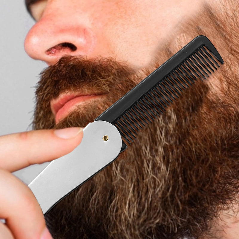 [Australia] - Beard comb men, beard comb men, pocket comb, folding comb, mini comb, pocket comb men, made of stainless steel, foldable, 1 piece 