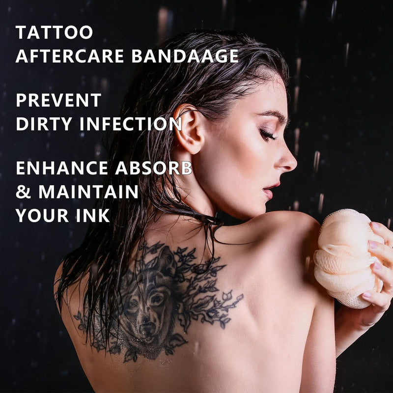 [Australia] - KeyEntre Tattoo Aftercare Bandage 6" x 1 Yard - Second Skin Bandage for Faster Tattoo Healing Recovery and Skin Care Protection - Tattoo Skin Waterproof Bandage - Transparent Film Waterproof(Black) 6x36 Inch (Pack of 1) 