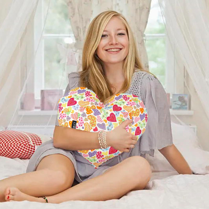 Heart Pillow for After Heart Surgery, Open Heart Surgery Pillow After Cough Recovery with Pocket, Comfort Cushion Recovery Gifts for Women Men Patients Heart Shaped Pillow Colorful