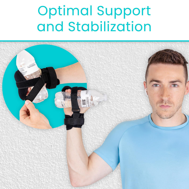 Vive Stroke Hand Brace - Rehabilitation Splint Glove for Elderly Patients - Finger Therapy Recovery Equipment - Physical Aid for Active Grip Support & Stability for Hemiplegia, Quadriplegic, Paralysis