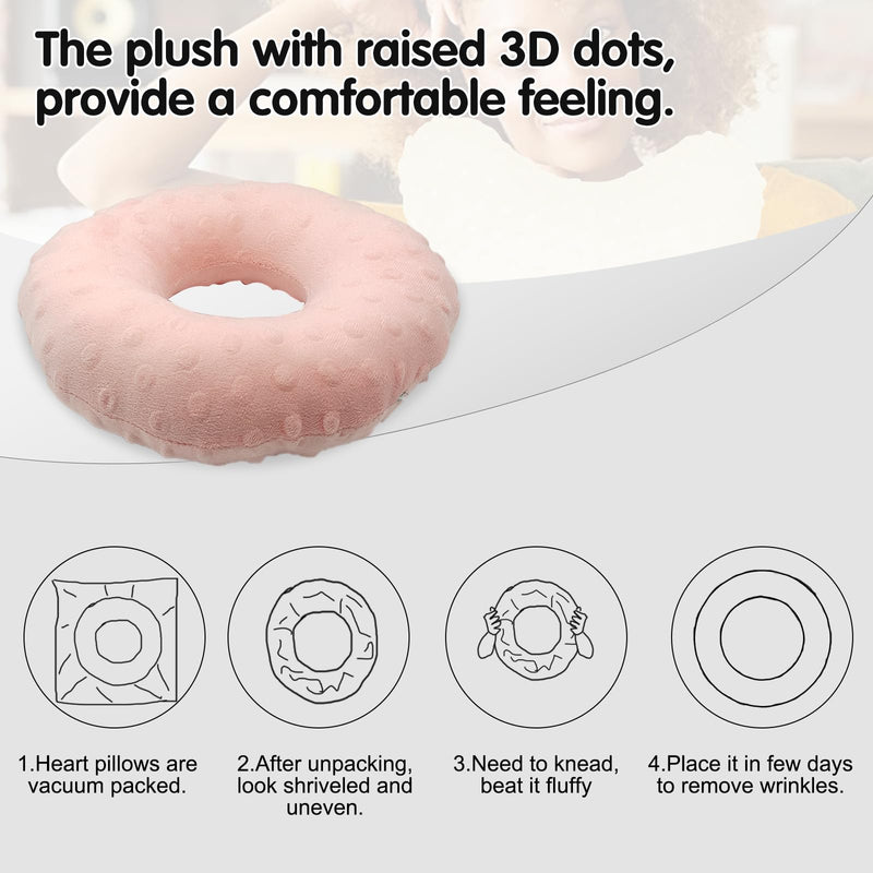 [Australia] - Piercing Pillow, Ear Hole Piercing Pillows, Donut Ear Pillow, Ear Guard Protector for Ear Pain, Piercing, CNH, Pain Relief Sleeping, Pressure Sore, Headphones, Minky Dot. (Pink) Pink 