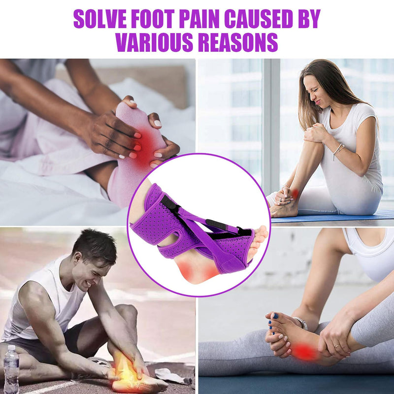 [Australia] - Plantar Fasciitis Night Splint-Upgrade 3 Adjustable Planter Facetious Relief Brace,Plantar Fasciitis Relief Women Men Straps,Support Relief Foot Drop Achilles Tendonitis Day Night(Purple-1PC) Purple 1PC 