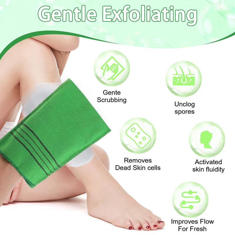[Australia] - WLLHYF Korean Exfoliating Gloves 12 Pack Body Exfoliating Glove Colorful Reusable Bath Washcloth Italy Towel for Deep Cleansing Dead Dry Skin Cells Multicolor B 