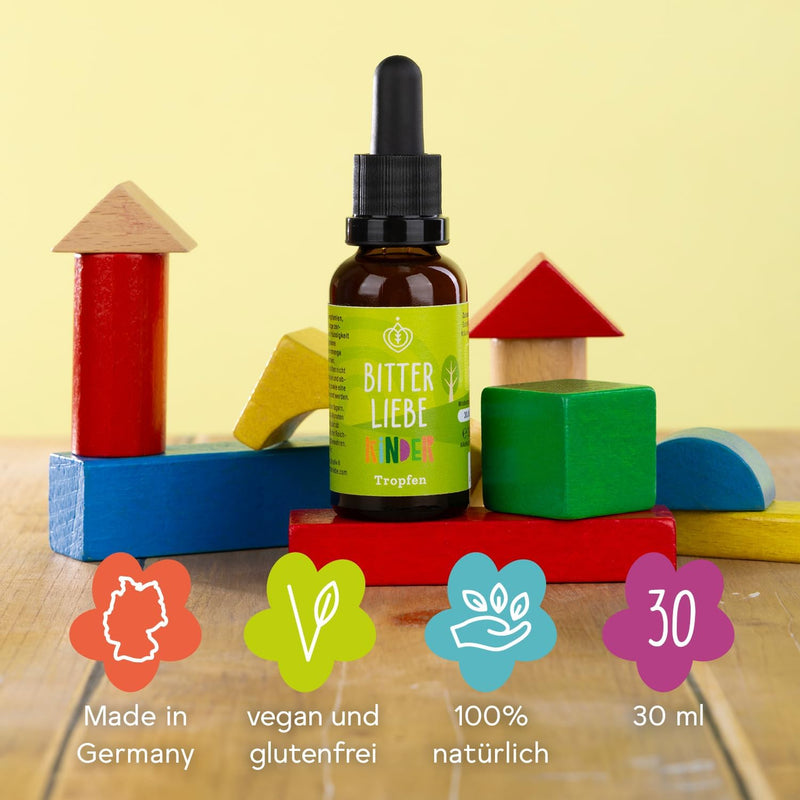 [Australia] - BitterLiebe® bitter substances drops for children 30ml with practical pipette cap I bitter drops from The Lions' Den I Hildegard von Bingen, bitter herbs 1 
