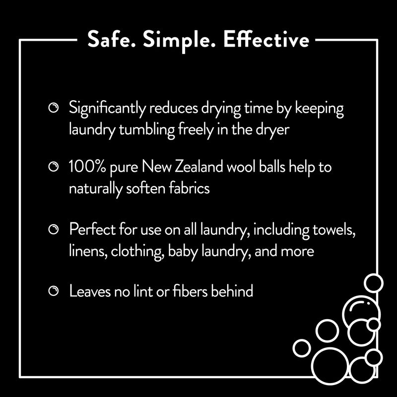 [Australia] - Molly's Suds Wool Dryer Balls | XL, Premium Organic Fabric Softener, Hypoallergenic, Hand-Felted, Reusable, Reduce Drying Time | White, Set of 6 